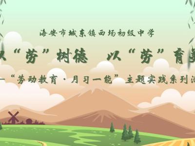 劳动砺心智 实践促成长——西场初中开展五月份“劳动教育·月习一能”实践主题系列活动
